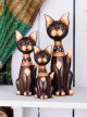 Brown Set Of 3 Cats 25