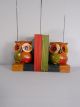 Set of Two Bright Owl Bookends