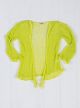 Gringo Fairtrade 3/4 Sleeve Loose Knit Tie Front Shrug (Lime 62)
