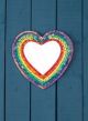 Rainbow Mosaic Heart Mirror 30cm