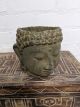 Green Concrete Buddha Head Planter 12x12x13 cm