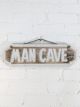 Plaque 'Man Cave' White Wash 50 x 15 x 2cm
