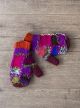 Multi Patchwork Mittens - 100% Wool Outer 100% Polyester Inner