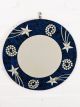 Blue Round Mosaic Stars & Spirals Mirror 40 cm