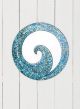 Blue Mosaic Wave Mirror 40cm