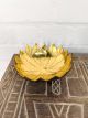 Coconut Gold Painted Flower T-Light Holder 6x13 cm