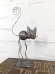 Large Metal Silver Cat On Stand 25 x 11 x 4 cm