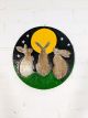 Hares And Moon Wooden Wall Plaque 33 cm