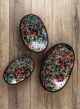 Set Of 3 Oval Rainbow Bowls 35, 30, 25cm