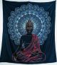 Blue Buddha Print Double Bedspread 220 x 230cm - 100% Cotton