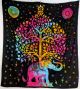 Rainbow Elephant & Tree Print Double Bedspread 220 x 230cm - 100% Cotton