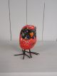 Standing Owl, Blue, Yellow, Green, Red, White, Black 11x6 cm