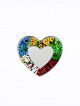 Multi Colour Mosaic Heart Mirror 31 x 30 cm