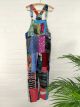 Long Multi Patterned And Coloured Patchwork Long Dungarees - 100% Viscose