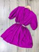 Plain Short Sleeve Cut-Out Mini Dress - 100% Viscose