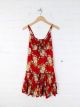 Mixed Print Short Strappy Dress - 100% Viscose