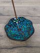 Blue Speckled Mosaic Flower Incense Holder 16 x 16 x 4 cm