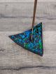 Blue Speckled Mosaic Triangle Incense Holder