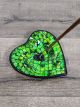 Blue Speckled Mosaic Heart Incense Holder 17 x 16 x 4 cm