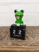 Green  Wooden Frog Calendar 13 x 7cm