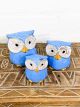 Set Of Three Light Blue Owls