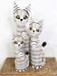 Set Of Three White Grey Cats 50, 40, 30 cm