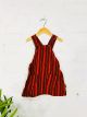 Red Dungaree Dress with Pocket