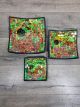 Set Of Three Green Square Mosaic Bowls 15, 20, 24 cm