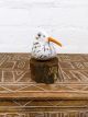 White Wooden Painted Bird On Driftwood Stand 13 x 8cm