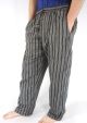 Black Striped Trousers - 100% Cotton