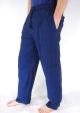 Navy Plain Cotton Drawstring Trousers - 100% Cotton