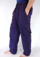 Purple Plain Cargo Pocket Trousers - 100% Cotton