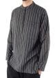 Black Stripe Cotton Three Button Shirt - 100% Cotton