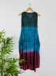 Blue Dip Dye Sleeveless Midi Dress