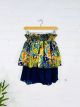 Blue Floral Print Short Skirt