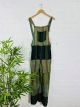 Green Long Wide Leg Dungarees