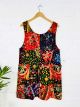 Multi Elephant Patch Sleeveless Short Dress