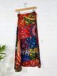 Multi Elephant Patch Long Wrapt Skirt