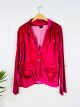 Pink Velvet Long Sleeve Unlined Coat