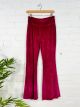 Pink Velvet Extra Wide Flared Trousers