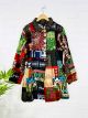 Multi Patchwork Long Unlined Button Coat