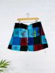 Blue Patchwork Mini Skirt