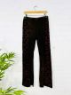 Black Circle Print Long Flared Trousers