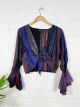 Purple Long Sleeve Tie Top