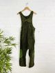 Green Yin Yang Print Long Dungarees