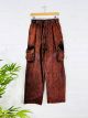 Maroon Prayer Print Cargo Trousers