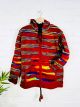 Red And Rainbow Knitted Jacket