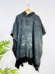 Green Patchwork Hooded V Poncho