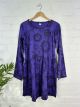 Purple Long Sleeve Short Dress