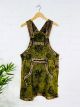 Brown Green Dungaree Dress